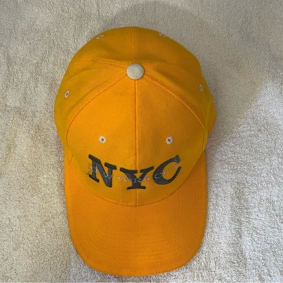 Yellow Adjustable "NYC" Cotton Baseball Cap - Picture 12 of 14